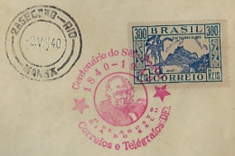 Brazil 1940 Cover Commemorative Cancel Postage Stamp Centenary Rowland Hill - Brieven En Documenten