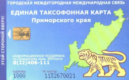 Russia:Used Phonecard, Primorski Krai Phonecard, 1000 Units, Tiger, 2005 - Russie