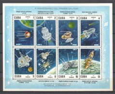 Cuba 1967 Mi Block 30 MNH ARTIFICIAL SATELLITES - SPUTNIK - North  America