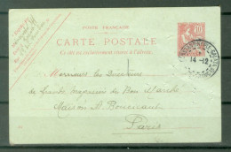 Levant  Entier Mouchon Retouché  Dec 1903 Constantinople Pour Paris  - Cartas & Documentos