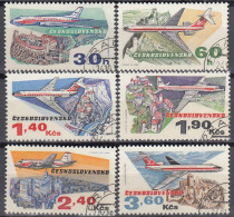 TSCHECHOSLOWAKEI  2166-2171, Gestempelt, Flugzeuge, 1973 - Oblitérés