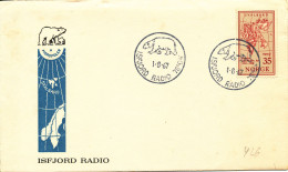 Norway Special Cancelled Cover Isfjord Radio 1-8-1967 With MAP Stamp And Cachet The Flap On The Backside Of The Cover Is - Storia Postale