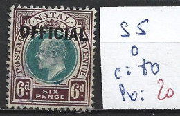 NATAL SERVICE 5 Oblitéré Côte 80 € - Natal (1857-1909)