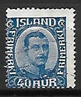 ISLANDE.   1922.     Y&T N° 109 Oblitéré.   Cote 14,00 Euros. - Gebruikt