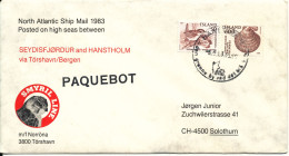 Iceland Cover Paquebot Smyril Line 6-9-1983 Posted On High Seas Between Torshavn And Bergen - Storia Postale