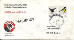 Norway Cover Paquebot Smyril Line 5-9-1983 Posted On High Seas Between Bergen And Hanstholm - Briefe U. Dokumente