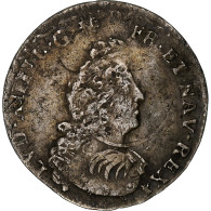 France, Louis XIV, 1/12 Ecu Aux Insignes, 1702, Lyon, Réformé, Argent, TTB - 1643-1715 Luis XIV El Rey Sol