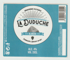 Etiquette De Bière Blanche  -  La Duduche  - Brasserie Duchaux  à Aubigny Au Bac  (59) - Beer
