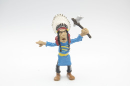 Vintage FIGURE : PLASTOY Lucky Luke Indian Chief - RaRe  - Figuur - Sonstige & Ohne Zuordnung