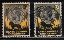 KENYA, UGANDA & TANGANYIKA Scott # 48 Used X 2 - KGV & Lion - Kenya, Uganda & Tanganyika
