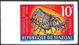 Senegal/Sénégal: Non Dentellati, Imperforate, Non Dentelé, Panulirus Regius (aragosta Verde, Green Lobster, Homard Vert) - Crustacés