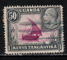 KENYA, UGANDA & TANGANYIKA Scott # 52 Used - KGV & Boat - Kenya, Ouganda & Tanganyika