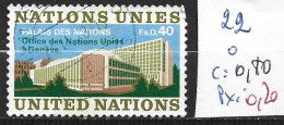 NATIONS UNIES OFFICE DE GENEVE 22 Oblitéré Côte 0.80 € - Gebruikt