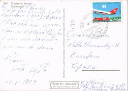 54141. Carta Aerea GORNERGRAT (Valais) Suisse 1987. Caza Con Halcon, Chasse Au Faucon - Briefe U. Dokumente