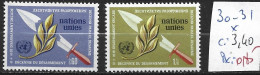 NATIONS UNIES OFFICE DE GENEVE 30-31 * Côte 3.40 € - Unused Stamps