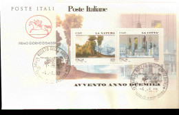 2000 ANNULLO FDC AVVENTO DEL DUEMILA NATURA E CITTA' - Environment & Climate Protection