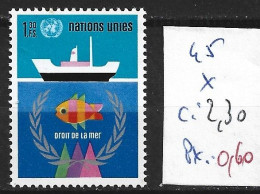 NATIONS UNIES OFFICE DE GENEVE 45 * Côte 2.30 € - Nuevos