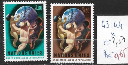 NATIONS UNIES OFFICE DE GENEVE 43-44 * Côte 2.50 € - Unused Stamps