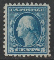 Etats-Unis D'Amérique - N°203 * (1916-19) G.Washington : 5c Bleu (dentelé 10) Sans Filigrane - Gebraucht