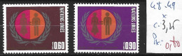 NATIONS UNIES OFFICE DE GENEVE 48-49 * Côte 3.25 € - Unused Stamps