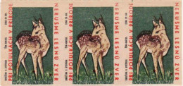 Slovakia - 3 Matchbox Labels - Doe, Damhirschkuh, Biche - Boites D'allumettes - Etiquettes