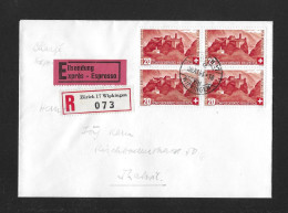 1944 STADT- UND LANDSCHAFTSBILDER ► FDC-Chargè Eilsendung Von Zürich Nach Thalwil   ►SBK-B24 Im VB 30.XI.44 ►RAR◄ - Covers & Documents