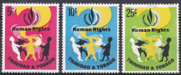 TRINIDAD & TOBAGO 20° ANNIVERSARIO DEI DIRITTI UMANI ANNO 1968 SERIE COMPLETA NUOVA COME DA FOTO - Trinité & Tobago (1962-...)