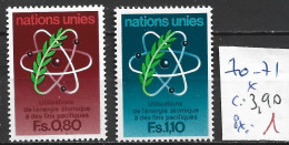 NATIONS UNIES OFFICE DE GENEVE 70-71 * Côte 3.90 € - Unused Stamps