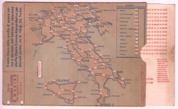 MAPPA D'ITALIA DELLE DISTANZE - CARTONCINO CON PARTE INTERNA SCORREVOLE ENTE COLONIE ALPINE TORINO - Callejero