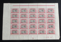 MAURITANIE - 1913-19 - N°YT. 31 - Nomades 1f Rouge Et Noir - Bloc De 25 Bord De Feuille - Neuf Luxe** / MNH - Neufs