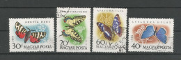 Hungary 1959 Butterflies Y.T. 1321/1324 (0) - Usati