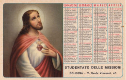 Calendarietto - Studentato Delle Missioni - Bologna - Anno 1962 - Tamaño Pequeño : 1961-70