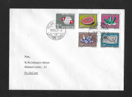 1959 WELTKUGEL, MINERALIEN UND VERSTEINERUNGEN ► Vororts-Satzbrief St.Gallen 10.VI.59 - Storia Postale