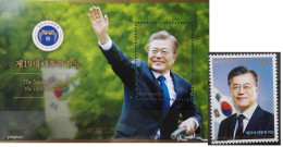 South Korea 2017, The Inauguration Of The 19th President, MNH S/S And Single Stamp - Corée Du Sud