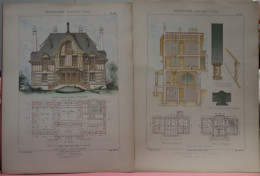 2 PLANS =   CHALET NORMAND  -  Mr. BRANDON  ARCHITECTE   37 X 28 CM  VOIR LES IMAGES ÉTAT DES PLANS - Architektur