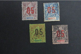 COLONIES ANJOUAN N°22A/23A24A/25A CHIFFRES ESPACES Oblit. TTB COTE 85 EUROS VOIR SCANS - Unused Stamps