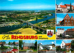 72845041 Rendsburg Und Umgebung Hochbruecke Nord Ostsee Kanal Fliegeraufnahme Sc - Rendsburg