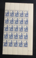 MAURITANIE - 1938 - N°YT. 74 - Maure Monté 3c Bleu - Bloc De 25 Bord De Feuille - Neuf Luxe** / MNH - Neufs
