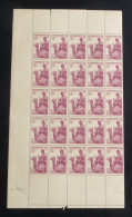 MAURITANIE - 1938 - N°YT. 75 - Maure Monté 4c Lilas - Bloc De 25 Bord De Feuille - Neuf Luxe** / MNH - Neufs