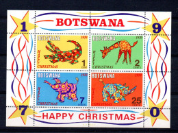 Botswana 1970 Sheet Wild Animals/Giraffe/crocodile Stamps (Michel Block 4) MNH - Botswana (1966-...)