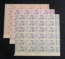 MAURITANIE - 1939 - N°YT. 95 à 97 - René Caillié - Blocs De 20 Bord De Feuille - Neuf ** / MNH - Unused Stamps