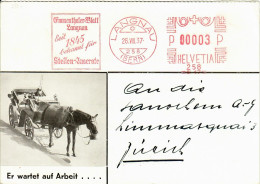 Switzerland Meter Stamp EMA Freistempel Emmenthaler Tagblatt Postcard - Affranchissements Mécaniques
