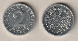 02242) Oesterreich, 2 Groschen 1980 - Autriche