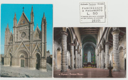 ORVIETO TERNI BIGLIETTO PARCHEGGIO A PAGAMENTO + 2 CARTOLINE - Andere & Zonder Classificatie