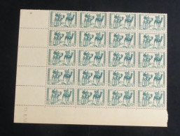 MAURITANIE - 1939-40 - N°YT. 106 - Méharistes 45c Vert - Bloc De 20 Bord De Feuille - Neuf Luxe** / MNH - Nuovi