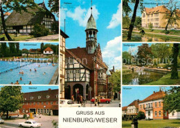 72843589 Nienburg Weser Rathaus Museum Albert-Scheizer-Schule Museumsbauernhaus  - Nienburg