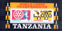 Tanzanie. Bloc Feuillet. Championnat Du Monde D'échec. Rotary - Tanzania (1964-...)