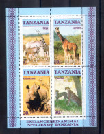Tanzanie. Bloc Feuillet. Espèces En Danger - Tanzania (1964-...)