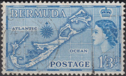 1953 Bermuda ° Mi:BM 142, Sn:BM 156, Yt:BM 143, Map Of Bermuda, Country Motifs - Bermuda