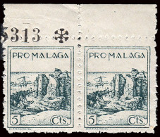 Málaga - Guerra Civil - Emi. Local Nacional - Allepuz ** 1 Na Pareja - Variedad Numeración Horizontal De Control + - Emissions Républicaines